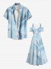 Plus Size Tropical Leaf Print Cold Shoulder Crisscross Hawaii Maxi Dress -  