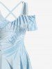 Plus Size Tropical Leaf Print Cold Shoulder Crisscross Hawaii Maxi Dress -  