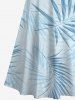 Plus Size Tropical Leaf Print Cold Shoulder Crisscross Hawaii Maxi Dress -  