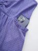 Haut caraco uni à bretelles croisées et poches texturées à appliques florales grande taille - Violet clair 4X | US 26-28