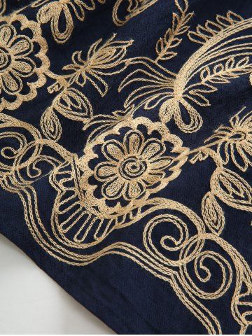 Floral Butterfly Embroidered Twist Cold Shoulder Blouse and Leggings Plus Size Outfit