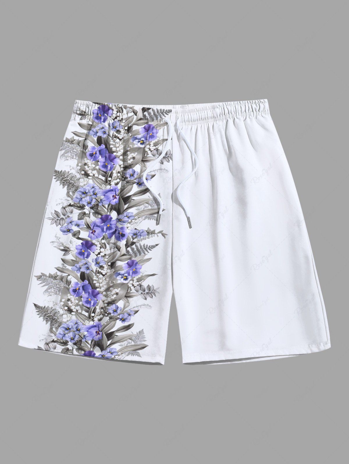 New Plus Size Flowers Leaf Print Hawaii Beach Shorts For Men  