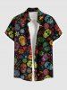 Floral Skulls Heart Print Plus Size Matching Hawaii Beach Outfit For Couples -  