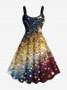 Glitter Galaxy Sequins Print Plus Size Matching Hawaii Beach Outfit For Couples -  