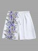 Flowers Leaf Print Plus Size Matching Hawaii Beach Outfit For Couples -  