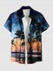 Coconut Tree Tropical Flowers Seascape Print Plus Size Matching Hawaii Beach Outfit For Couples -  