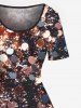 Plus Size Glitter Galaxy Sequins Print Hawaii Vintage A Line Dress -  