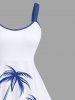Plus Size Coconut Tree Sea Hand-painted Print Hawaii A Line Tank Dress -  