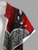 Plus Size Heart Ink Painting Splatter Curve Print Hawaii Button Pocket Shirt For Men -  