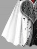 Plus Size Heart Ink Painting Splatter Curve Print Hawaii A Line Tank Dress -  