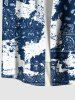 Chemise Imprimé Paisley Ethnique avec Poches Grande Taille pour Homme - Bleu profond S
