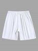 Plus Size Flowers Leaf Print Hawaii Beach Shorts For Men -  