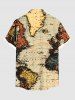Plus Size Cruise Map Print Buttons Pocket Hawaii Shirt For Men -  