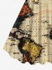 Plus Size Cruise Map Print Hawaii Tank Dress -  