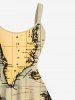 Plus Size Cruise Map Print Hawaii Tank Dress -  
