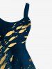 Robe Hawaïen Peinture Eclaboussée Poisson Océan Imprimés de Grande Taille - Bleu 2X