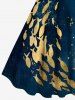 Robe Hawaïen Peinture Eclaboussée Poisson Océan Imprimés de Grande Taille - Bleu 2X