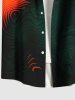 Chemise Décontractée en Blocs de Couleurs Motif Abstrait Imprimé avec Poche de Grande Taille - Orange Foncé 2XL