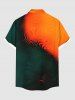 Chemise Décontractée en Blocs de Couleurs Motif Abstrait Imprimé avec Poche de Grande Taille - Orange Foncé 2XL
