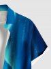 Plus Size Galaxy Star Trees Light Beam 3D Print Buttons Pocket Hawaii Shirt For Men -  