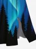 Plus Size Galaxy Star Tree Light Beam 3D Print Split Hawaii Midi Dress -  