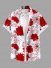 Costume Grande Taille Imprimé à Feuilles et Fleurs Longueur Plage - Rouge 