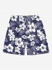 Tropical Leaf Flower Print Plus Size Matching Hawaii Beach Outfit For Couples -  