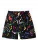 Colorful Music Symbol Print Plus Size Matching Hawaii Beach Outfit For Couples -  