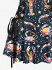 Colorful Crab Lobster Stars Print Hawaii Lace Up A Line Tank Dress -  