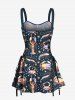 Colorful Crab Lobster Stars Print Hawaii Lace Up A Line Tank Dress -  