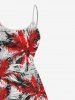 Plus Size Coconut Tree Tropical Leaf Print High Low Hawaii Cami Dress -  
