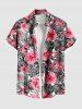Costume de Plage Grande Taille Imprimé à Fleurs et Feuilles Tropicales - Rose clair 