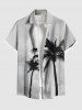 Contrastant Imprimé Cocotier et Ciel Grande Taille pour la Plage - Gris 