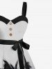 Contrastant Imprimé Cocotier et Ciel Grande Taille pour la Plage - Gris 