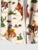 Cactus Horse Knight Print Plus Size Matching Hawaii Beach Outfit For Couples -  