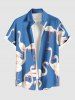 Tenue de Plage Trapèze Imprimé Flammant Grande Taille pour Femme - Bleu 