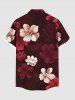Ombre Flower Print Plus Size Matching Hawaii Beach Outfit For Couples -  