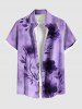 Flowers Tie Dye Print Plus Size Matching Dress and Shirt For Couples -  