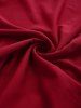Robe trapèze vintage à col rabattu et imprimé pois grande taille, boutons factices, boucle en cœur, patchwork froncé - Rouge foncé L | US 12