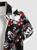 Plus Size Poker Casino Chips Skull Print Buttons Pocket Hawaii Shirt For Men -  