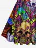 Plus Size Skulls Mushroom Print 1950s Vintage Hawaii Tank Dress -  