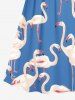 Plus Size Flamingo Print Hawaii Surplice A Line Cami Dress -  