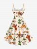 Plus Size Cactus Horse Knight Print Hawaii A Line Tank Dress -  