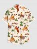 Chemise Boutonnée Imprimé Cactus et Coeur Grande Taille avec Poche - café lumière S