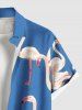 Chemise Imprimée Flammant à Poches Grande Taille pour Homme - Bleu Ciel M