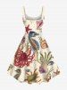 Plus Size Seahorse Starfish Water Grass Shell Octopus Turtle Print Hawaii Sea Creatures A Line Dress -  