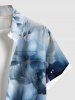 Plus Size Flowers Ombre Colorblock Print Buttons Pocket Hawaii Shirt For Men -  