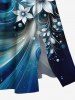 Robe Mi-Longue 3D Fleur Galaxie Vortex Imprimés de Grande Taille - Bleu 1X