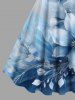 Robe débardeur hawaïenne grande taille à imprimé floral ombré colorblock - Bleu Ciel XXS