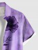 Chemise 3D Fleur Teintée Imprimées avec Poche de Grande Taille pour Homme - Pourpre  M